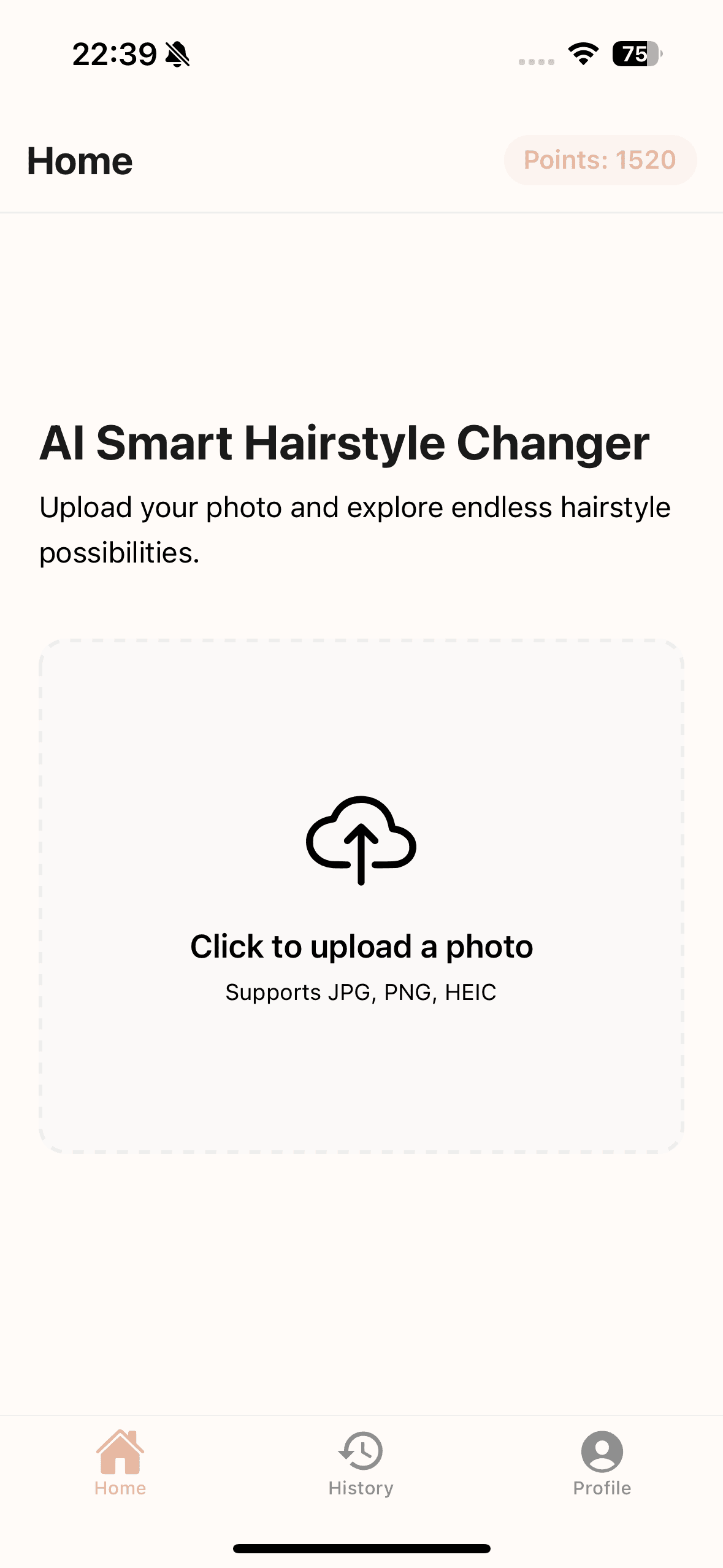 AI Hairstyle Studio step 1: Upload Your Photo. Upload a clear front-facing photo of yourself